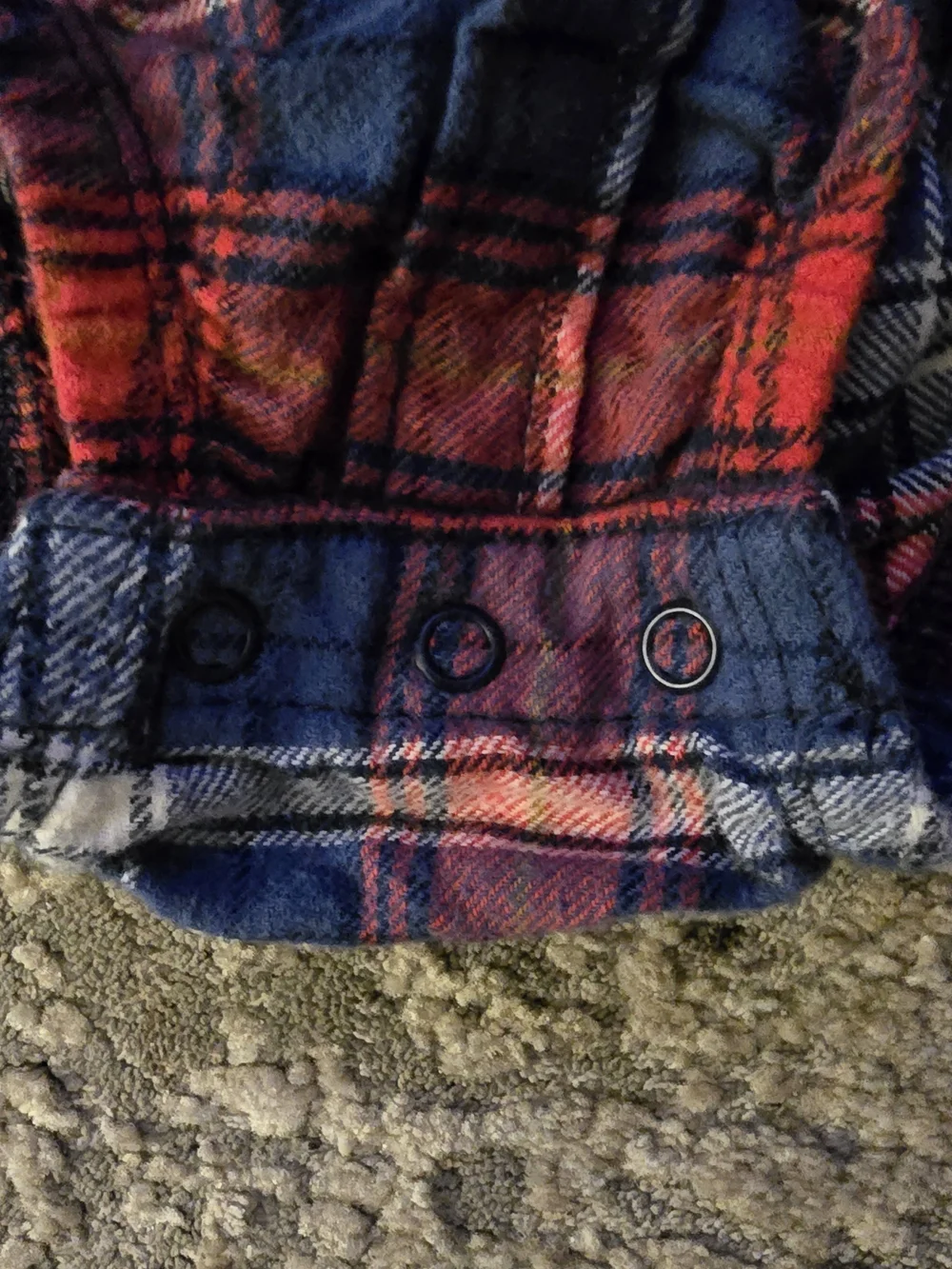 Carter's Red & Blue Plaid Button-Front One-Piece Bodysuits